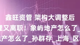 鑫旺资管 架构大调整后营销总经理又离职！象屿地产怎么了_孙群存_上海_区域